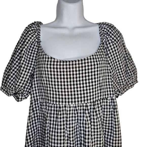 Pomander Place Abigail Dress Womens Size M Mini Black White Gingham Check - Picture 4 of 9